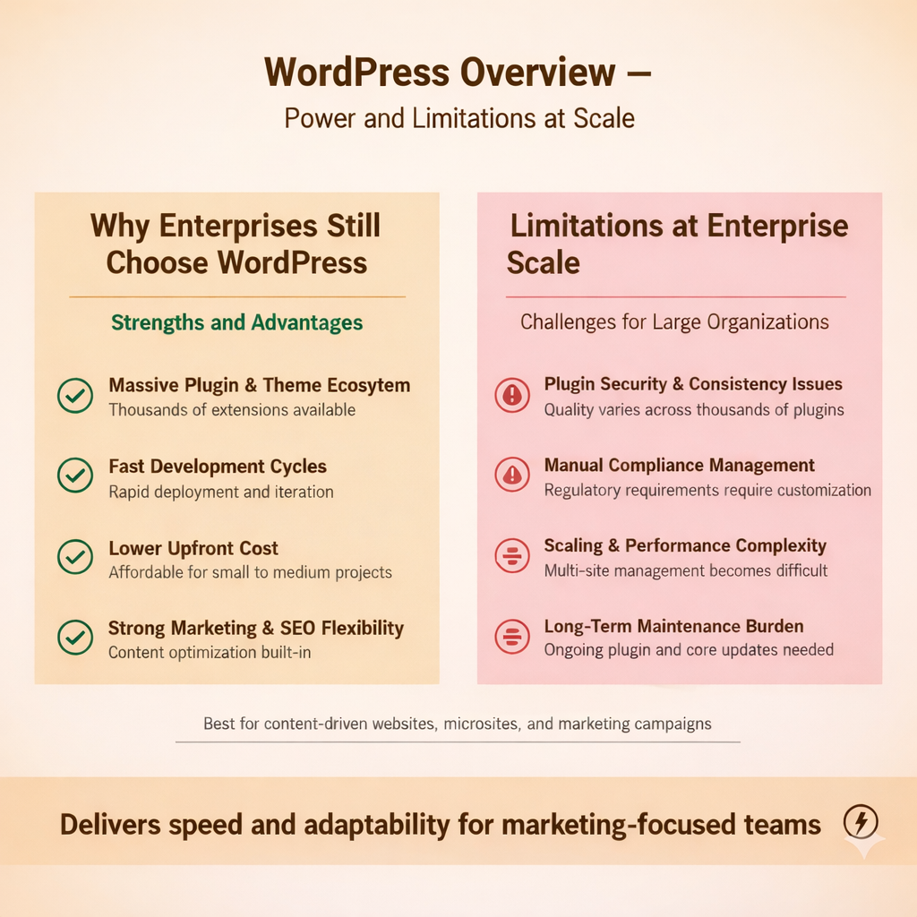 WordPress Overview — Power and Limitations at Scale