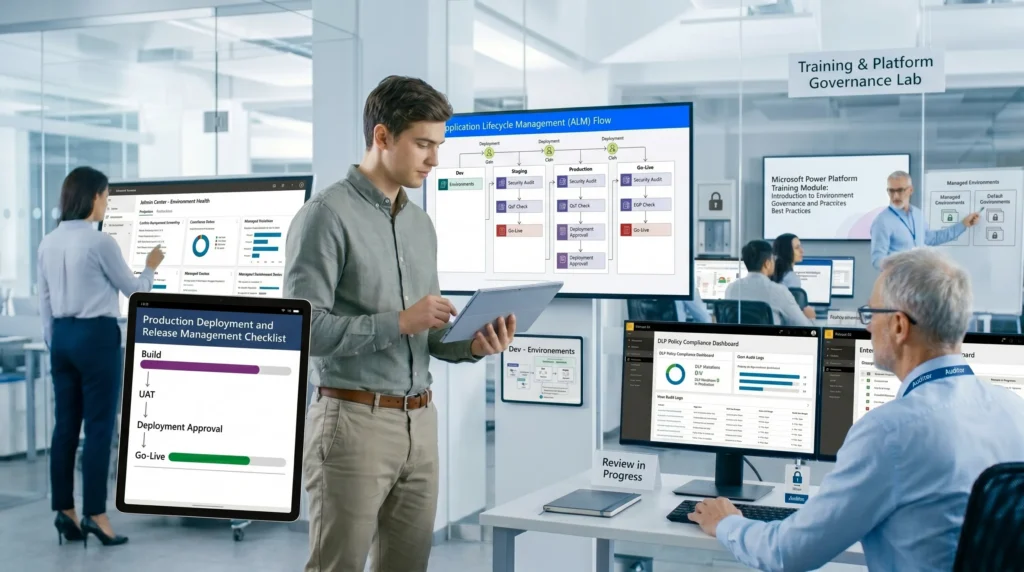 Production Deployment, Training & Platform Governance